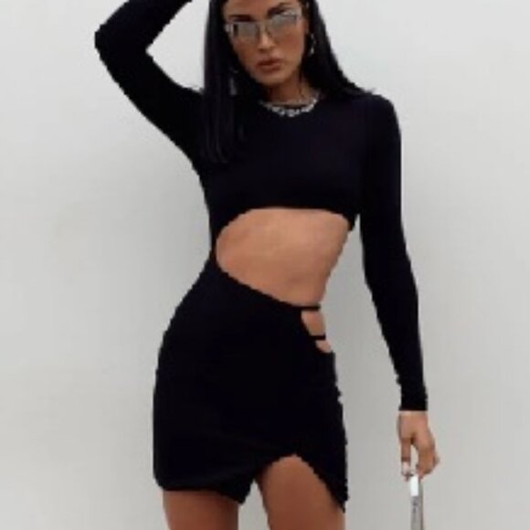 Princess Polly Thalia Mini Dress in Black - Picture 1 of 3